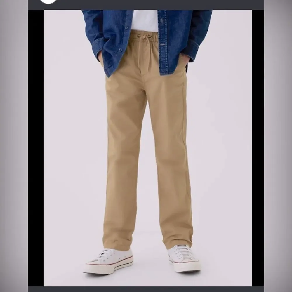 NWT Boys Khakis Pull on Straight Pants Sz M (8)